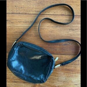 Vtg DKNY crossbody black leather